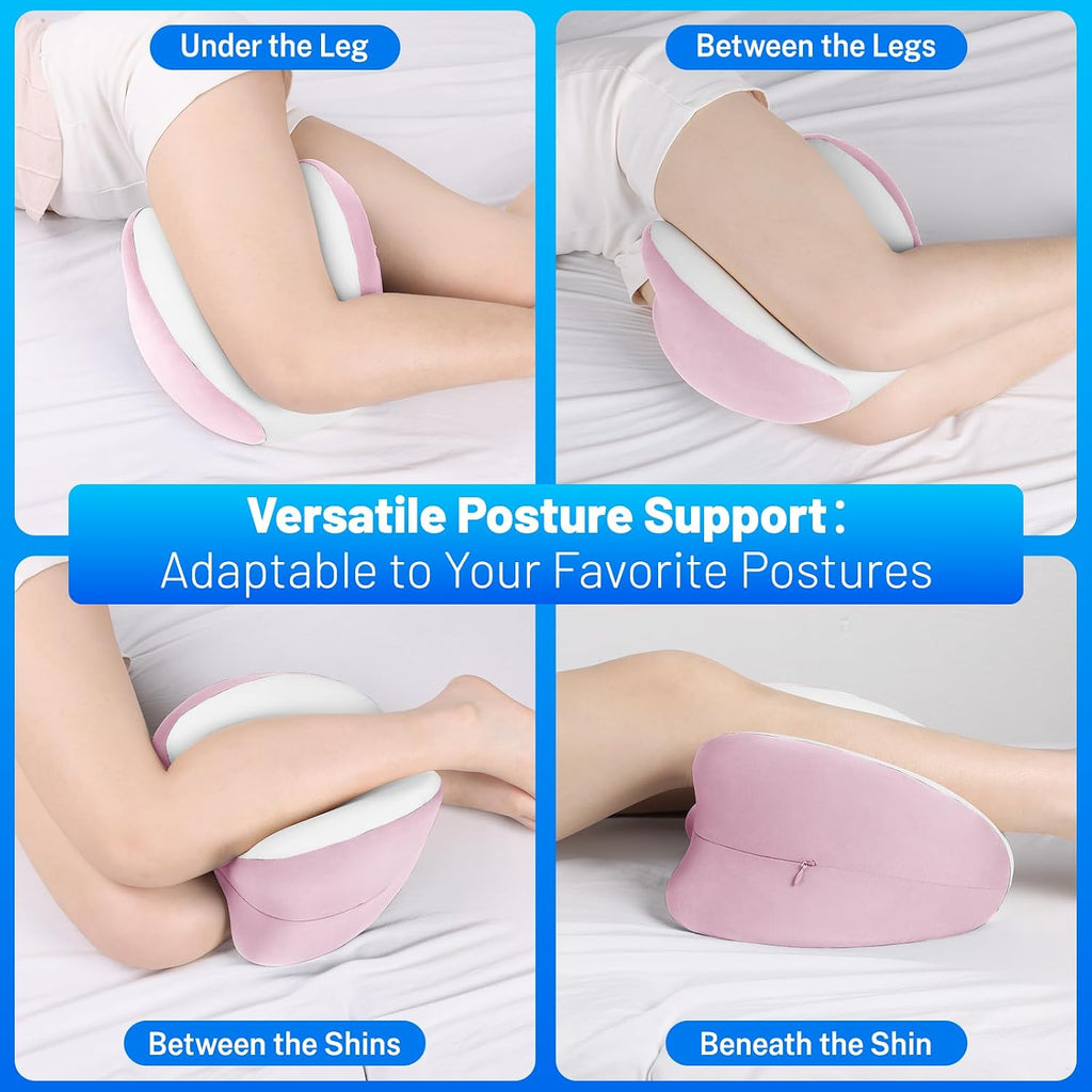 TranquilMoments Knee Pillow for Side Sleepers, Leg Pillow with Washable Cover, Memory Foam Leg Pillow for Side Sleeping, Heart-Shape…
