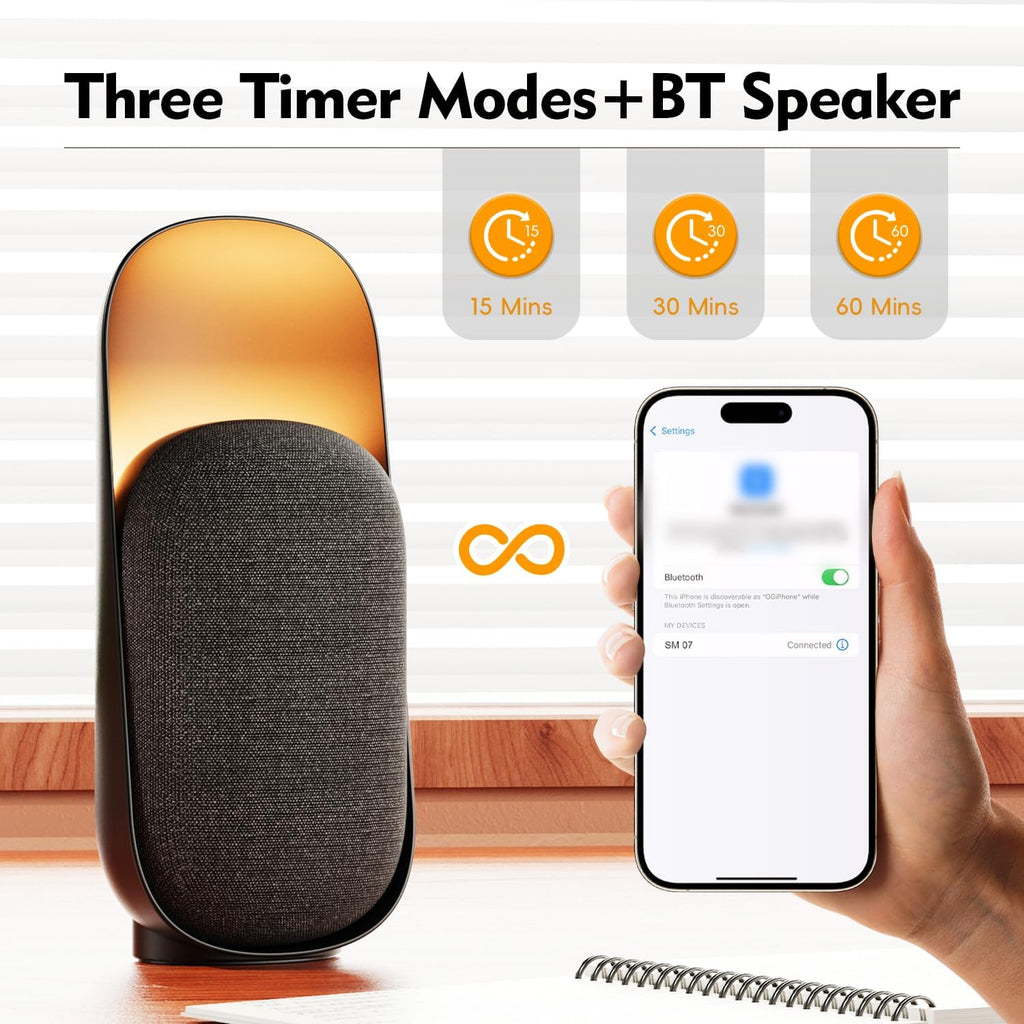 Rorense LED Night Light 3 Light Modes White Noise Machine with BT Speaker,6 Soothing Sounds, Night Light The Light is Soft and Soothing, for…