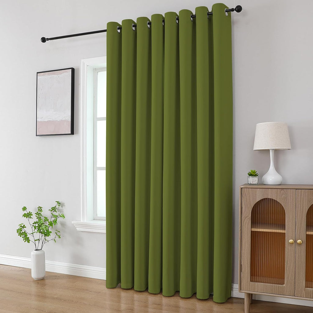 CUCRAF Custom Green Blackout Curtains 1 Panel Set, Thermal Insulated Grommet Room Darkening Curtain for Living Room Bedroom, Light…