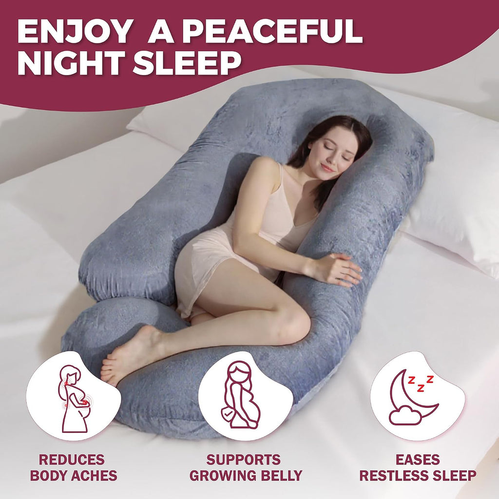 Pillani Pregnancy Pillows for Sleeping – 57-Inch Maternity Pillow for Pregnant Women with Removable Washable Cover – Support for Back, Bell…