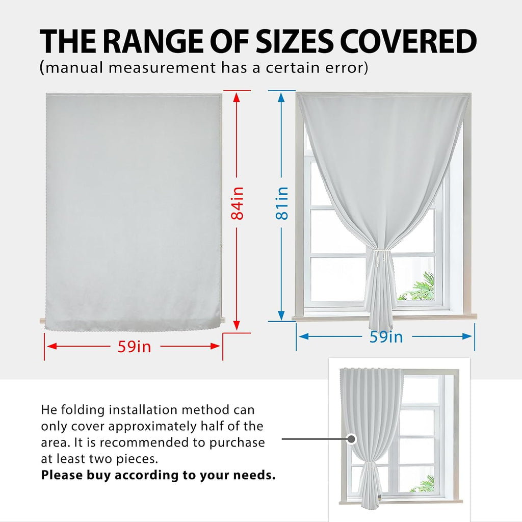 Jilron Magic Tape Stick on Portable Curtains for Windows, Bedroom Blackout Curtains for - Thermal Lnsulated No Drill Curtains Room Darkening…
