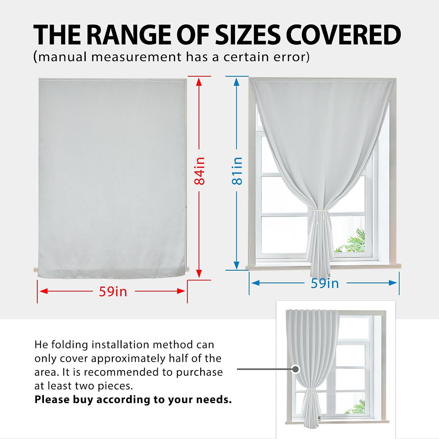 Jilron Magic Tape Stick on Portable Curtains for Windows, Bedroom Blackout Curtains for - Thermal Lnsulated No Drill Curtains Room Darkening…