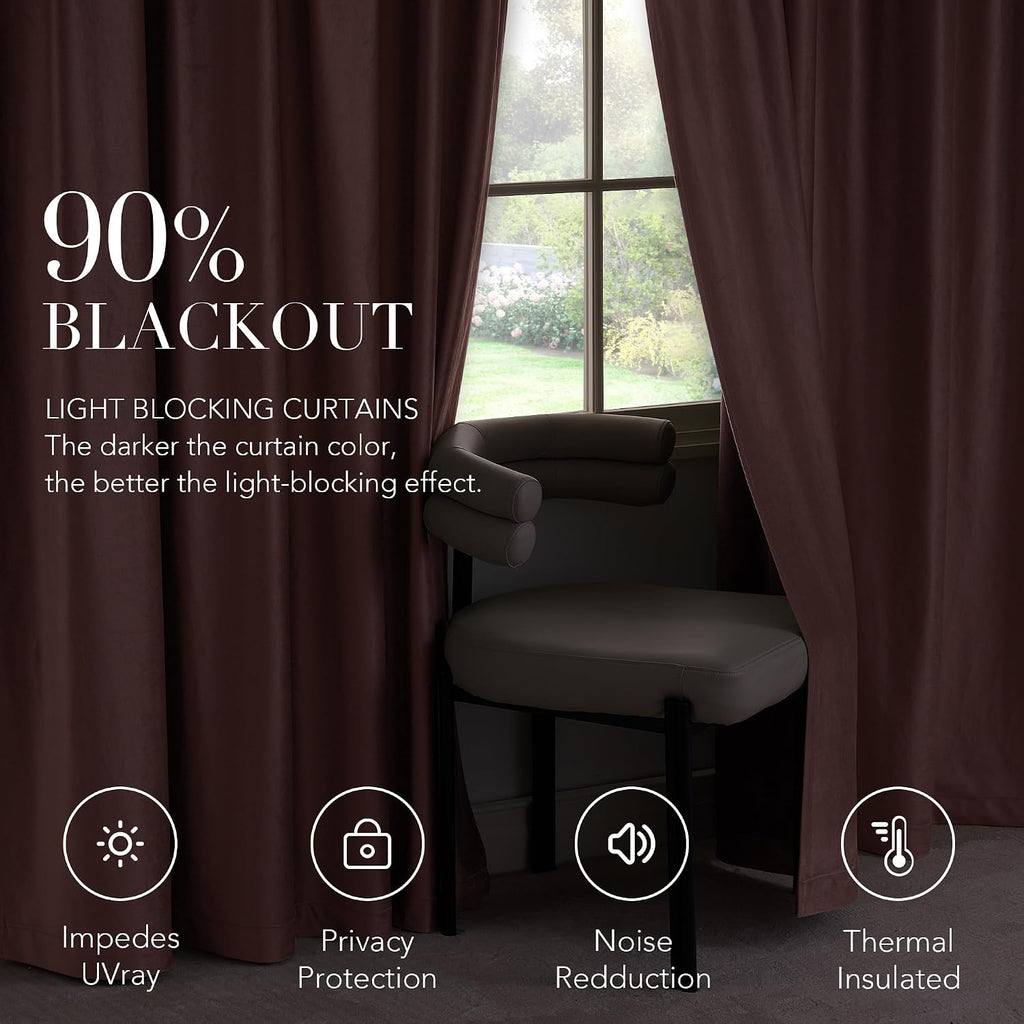 Nicetown Blackout Blush Pink Velvet Curtains for Girls Room, Rod Pocket & Back Tab Room Darkening Window Treatments Winter Drapes Luxury Te…