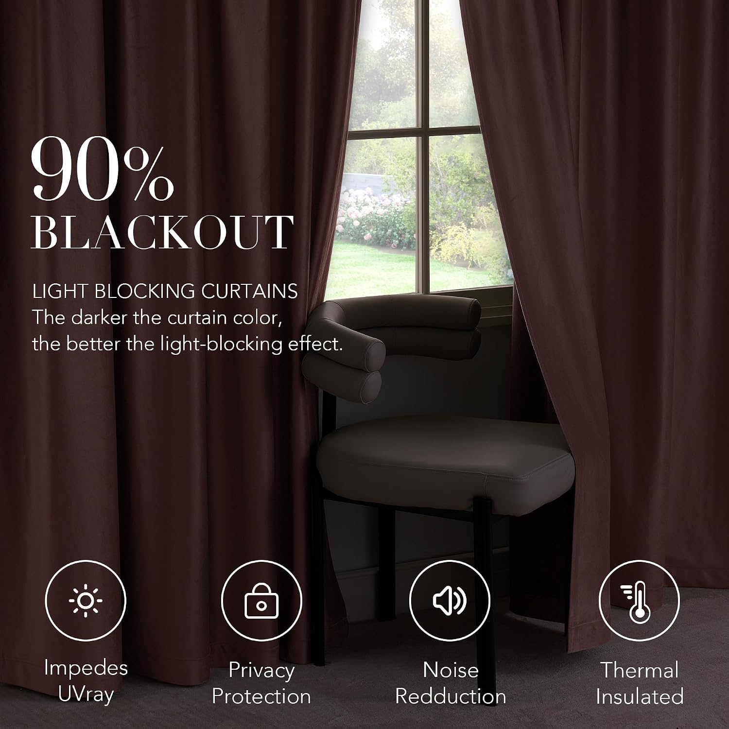 Nicetown Blackout Blush Pink Velvet Girls Room Curtains, Rod Pocket & Back Tab Room Darkening Window Treatments Luxury Textured for Living…