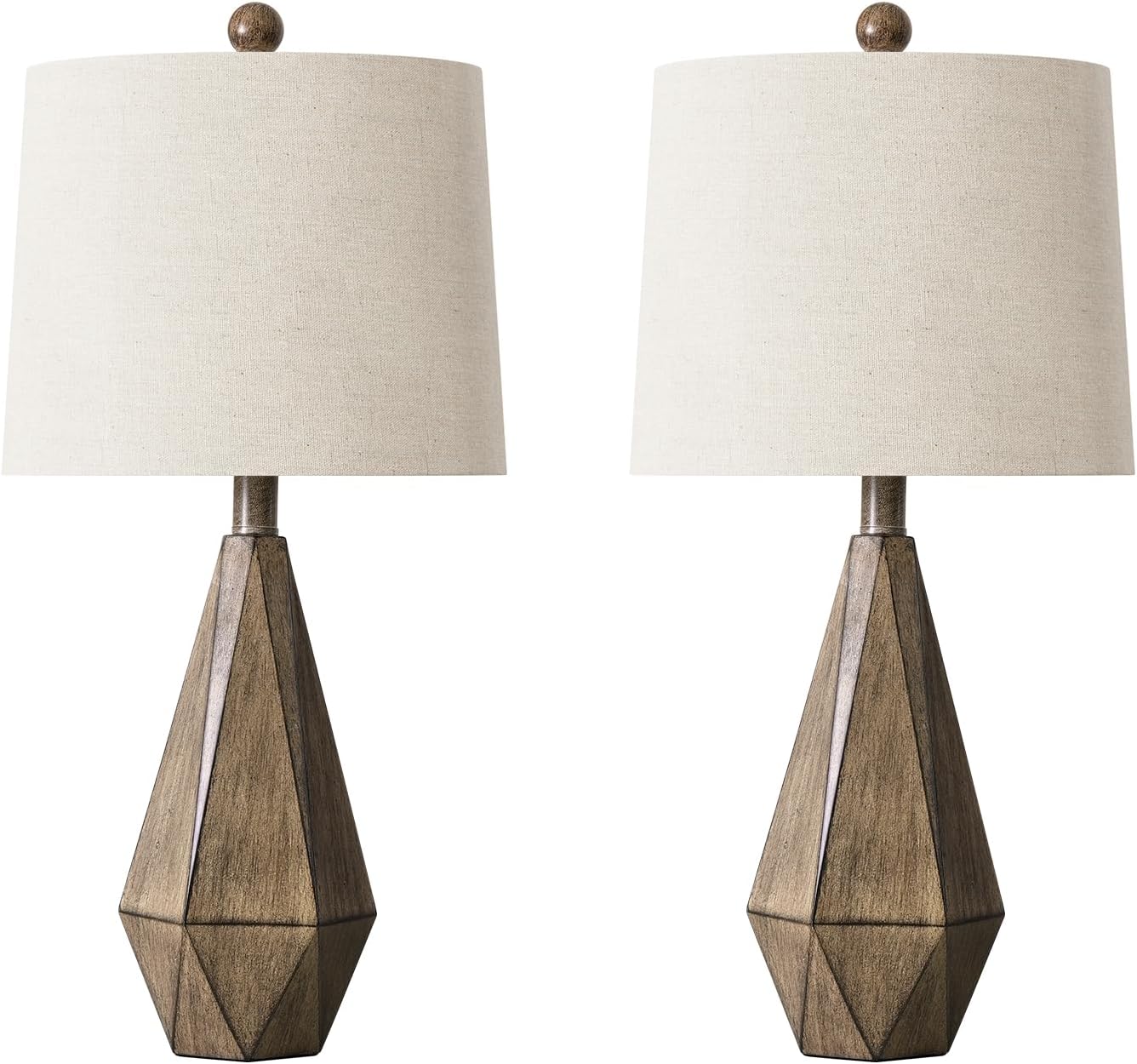 PoKat 23'' Farmhouse Table Lamps Set of 2, Brown Rustic Lamps for Living Room Bedroom Night Stands, Bedside Nightstands Living Room Table…