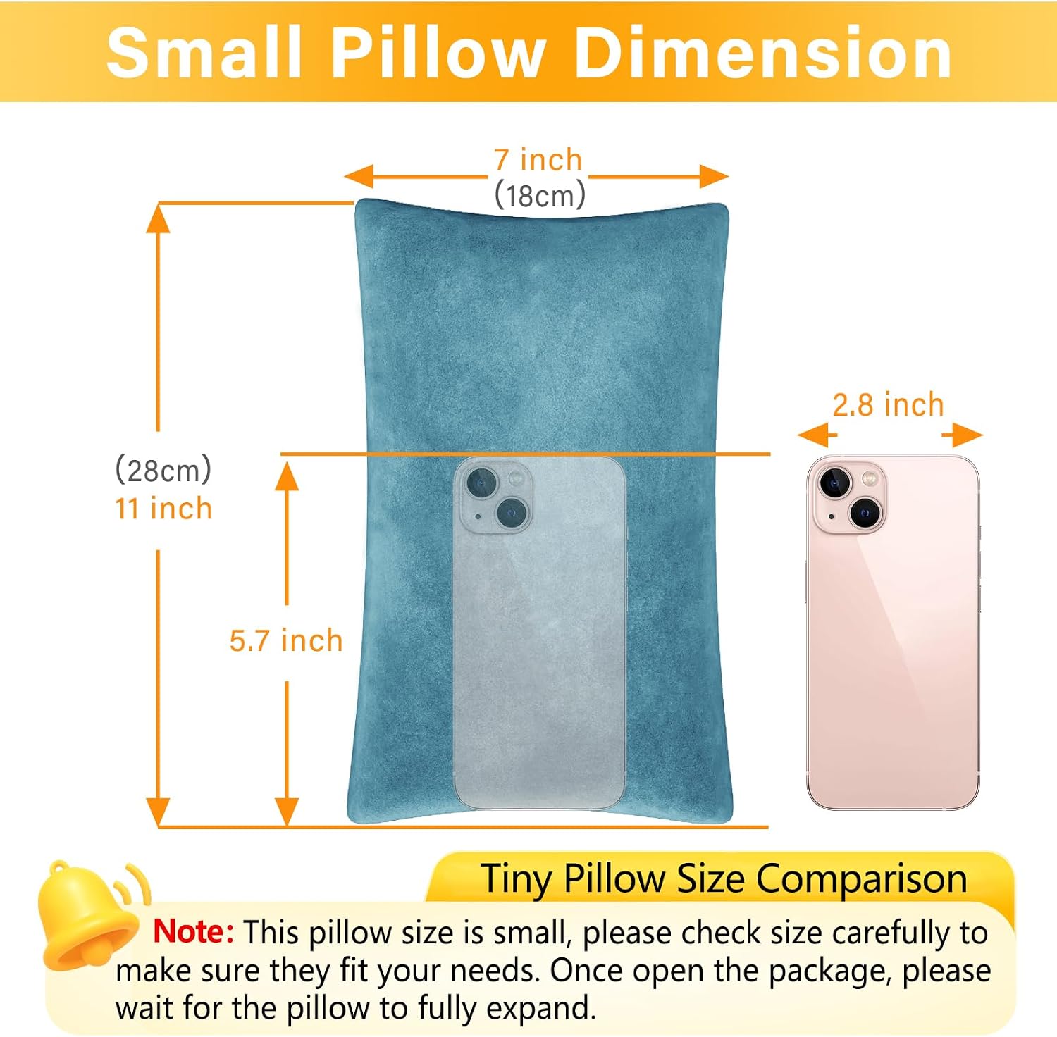 1 MIDDLE ONE 2 Pack Small Pillow, Memory Foam Mini Pillow 11 X 7 Inches for Travel, Sleeping, Nap and Neck, Knee, Lumbar Support, Tiny…