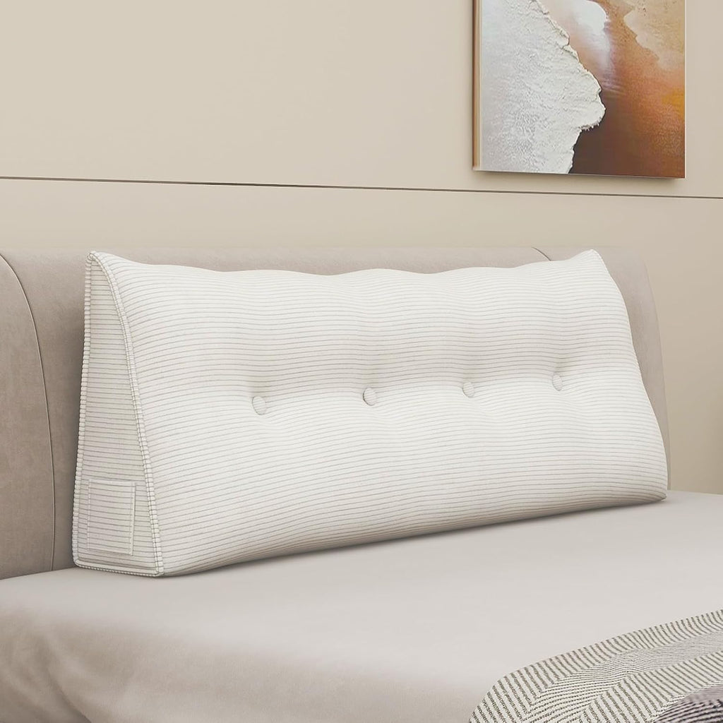 Wedge Pillow Headboard Triangle Bolster Pillow for Sitting in Bed Adults Reading Pillows Backrest Support, Corduroy Headboard Pillows…