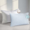 Nestl Cooling Memory Foam Pillow with Down alternative Pillows Combo Set – King Size Set of 2, 1 Soft and 1 Firm, Adjustable for Side, Back…