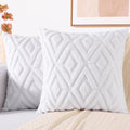 decorUhome Summer Couch Throw Pillow Covers 16x16 Set of 2, Decorative Soft Plush Faux Fur Wool Accent Pillow Covers for Modern Farmhouse B…