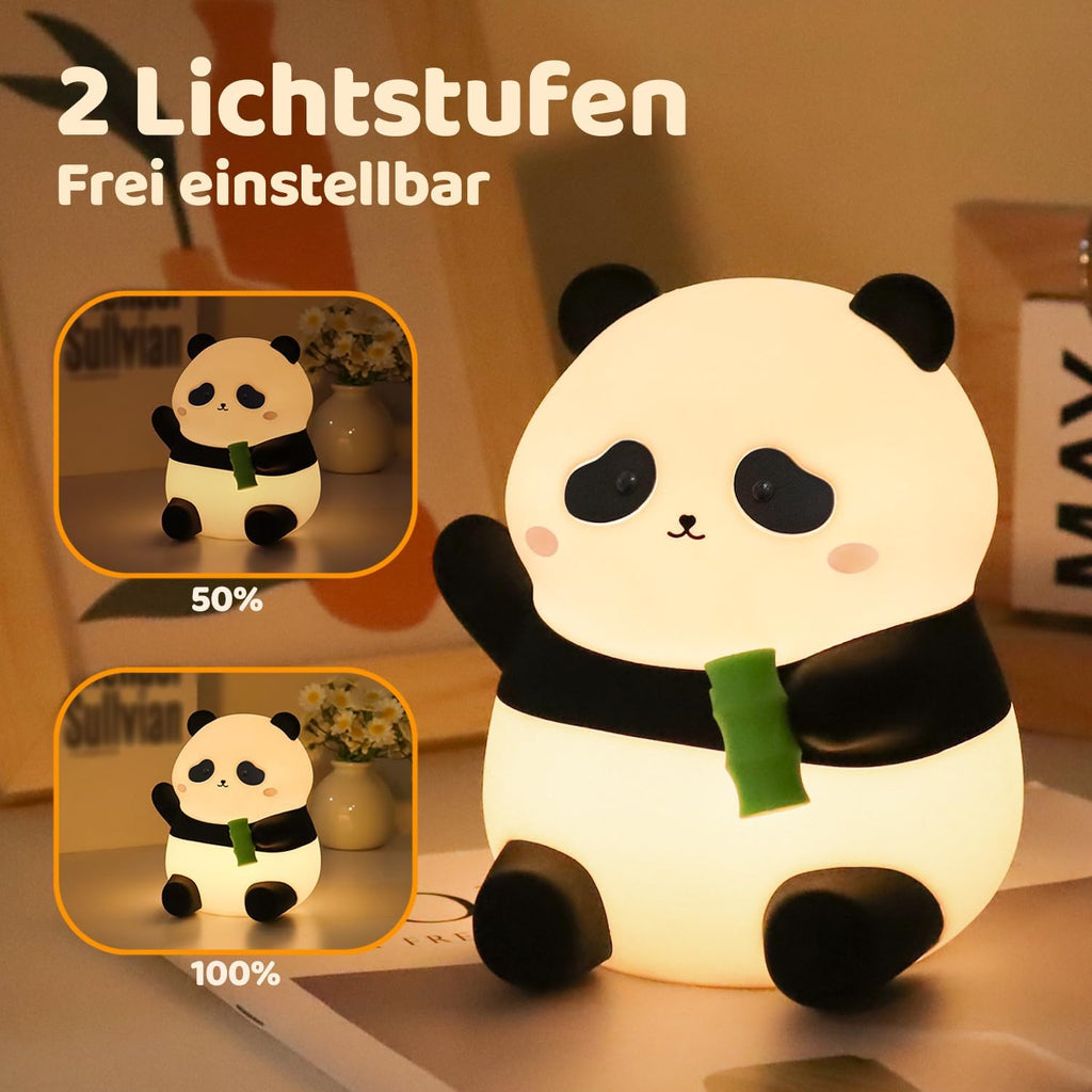 Rytinazzz Silicone Night Light for Kids, 50H Long Battery Panda Lamp, Gift for Kids, Soft Dimmable Bedside Light, Rechargeable Tap Control