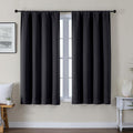 Gwine Black Blackout Curtains for Bedroom 54 Inch Length - Thermal Insulated Light Blocking Window Curtain Panels, Solid Room Darkening…