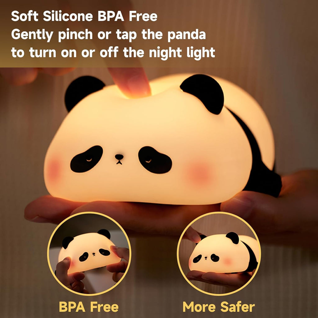 Cute Duck Lamp, Fun Lying Flat Duck Panda Night Light, LED Squishy Animal Novelty Lamp, Toddler Baby Night Light for Kids, Nursery Touch…