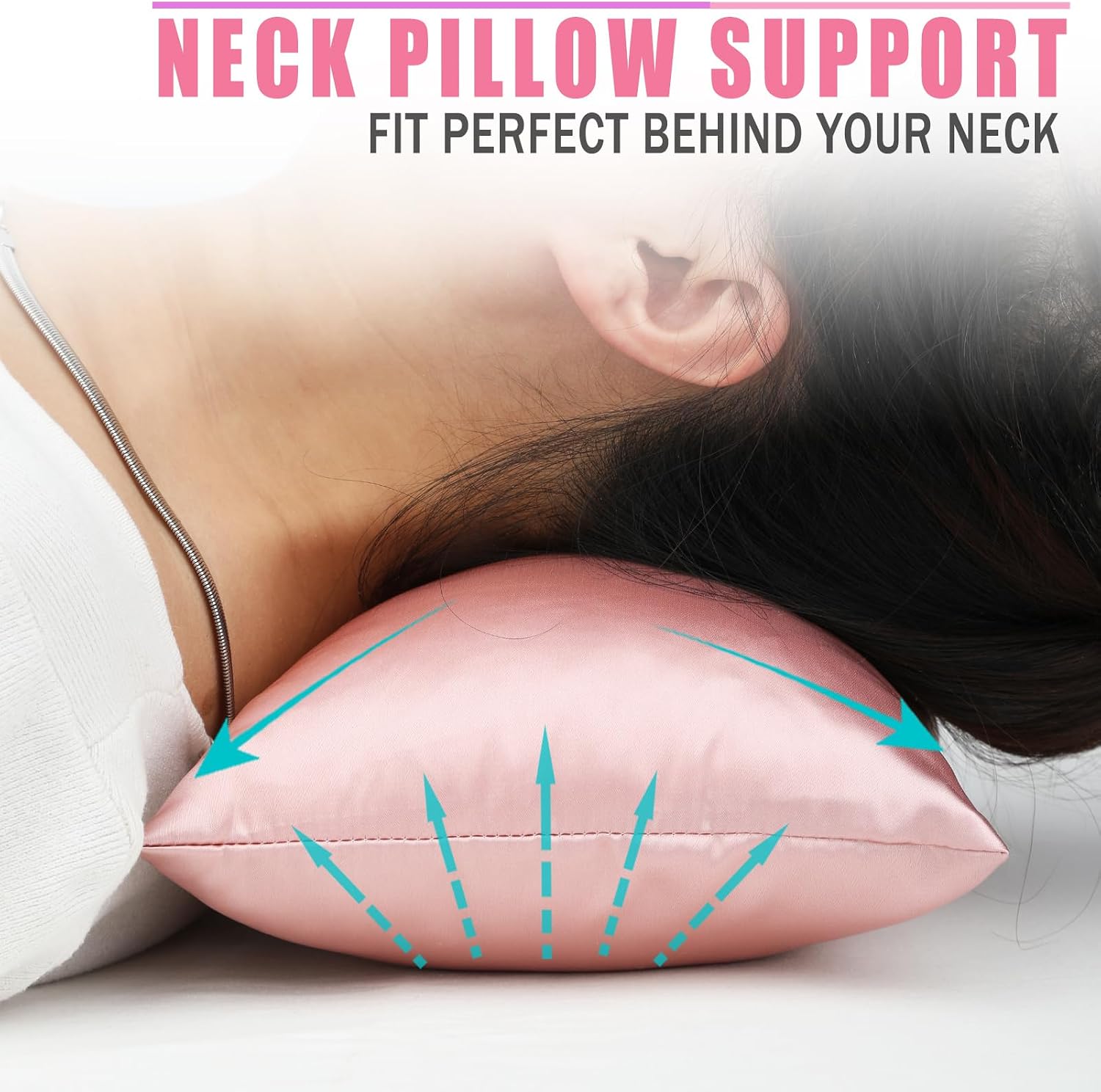 BNRendles Small Neck Pillow for Recliner Chair Neck with Removable Pillowcover Little Cervical Support Cushion Tiny Pillows Sleep Nap Satin…