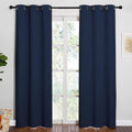 NICETOWN Window Treatment Energy Saving Thermal Insulated Solid Grommet Blackout Curtains/Drapes for Living Room (Navy, 1 Pair, 42 by…