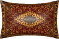 Imitation Silk Pillowcase for Hair and Skin Boho Retro Dark Red Golden Carpet 1 Pack Satin Queen Pillowcase with Hidden Zipper Cooling…