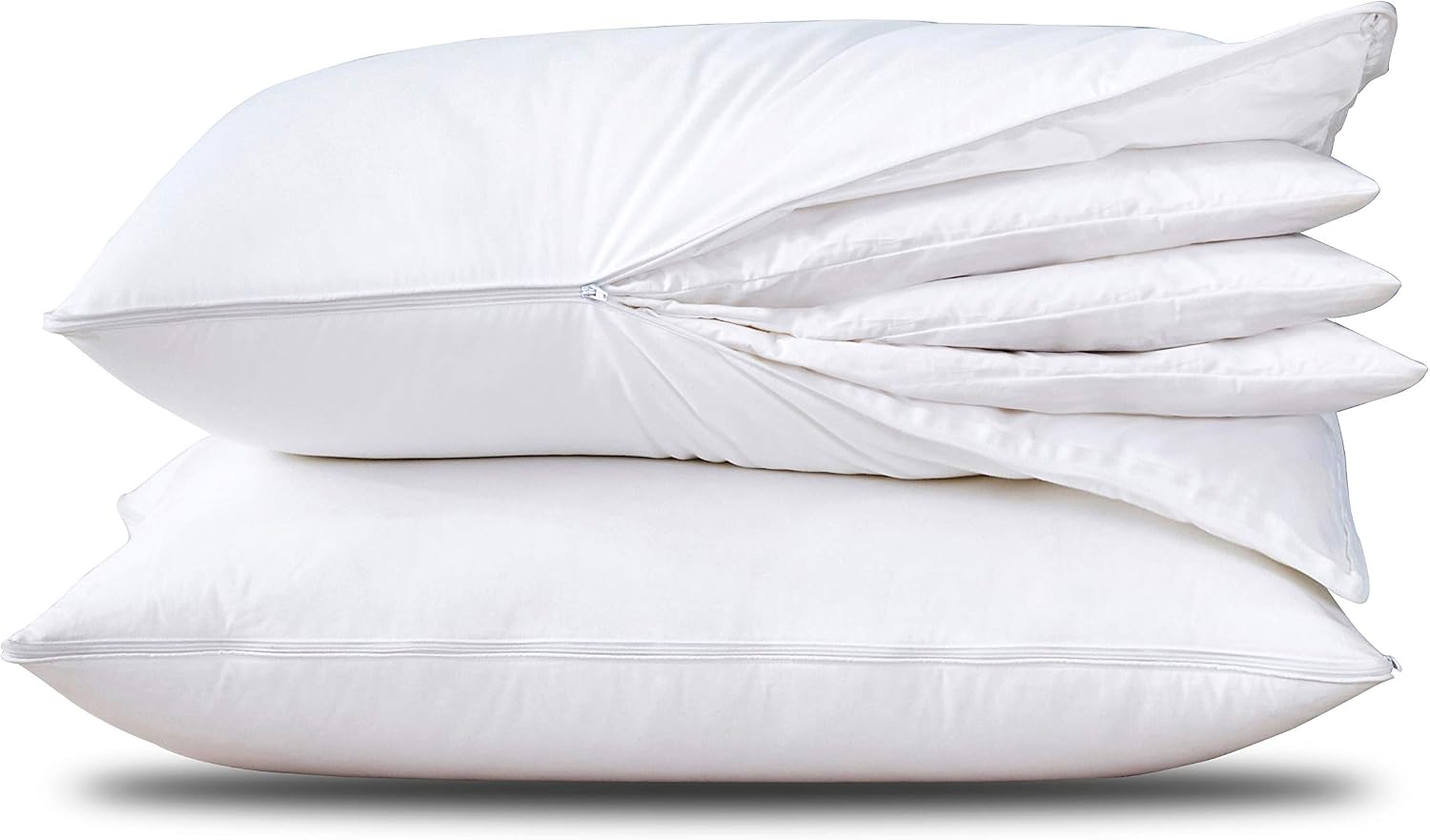 Three Geese Adjustable Layer Goose Feather Pillow, Assemblable Bed Pillow,100% Soft Cotton Cover, Good for Side and Back Stomach Sleeper…