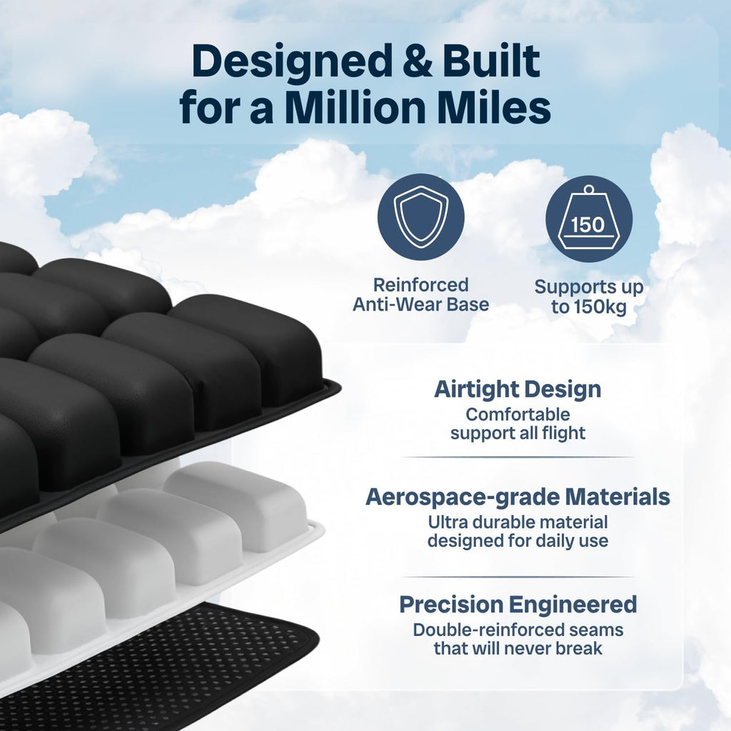 SondurTM Travel Cushion – CloudAir Technology Airplane Seat Cushion – Inflatable Travel Cushion for Long Flights – Portable Air Cell…