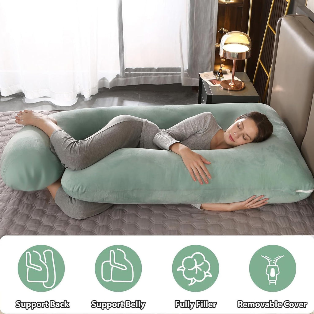 BATTOP Pregnancy Pillows for Sleeping, Full Body Maternity Pillow, Support for Back, HIPS, Legs, Belly for Pregnant Women, Pregnancy Pillow…