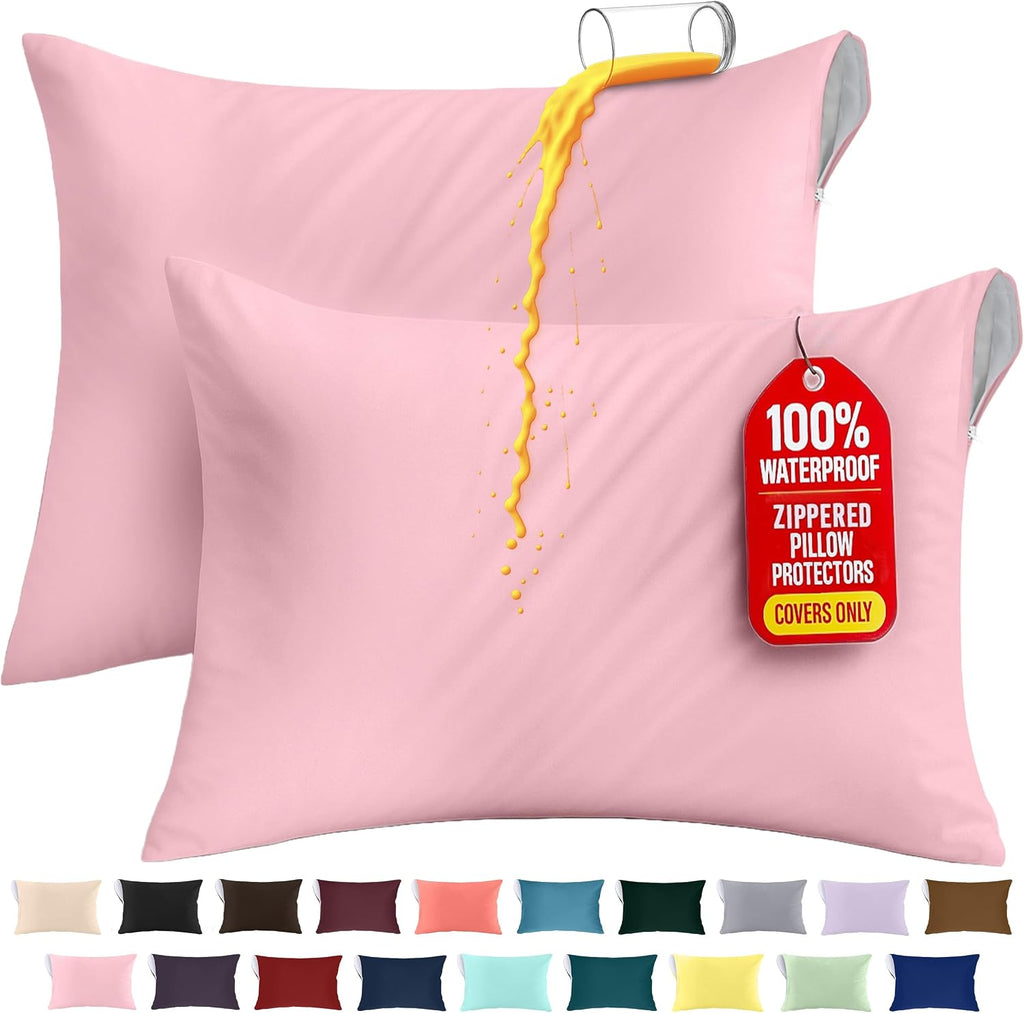 Utopiabedding Utopia Bedding 100% Waterproof Pillow Protectors with Zipper King Size (Set of 2), Bed Bug and Dust Mite Proof Zippered Pillo…