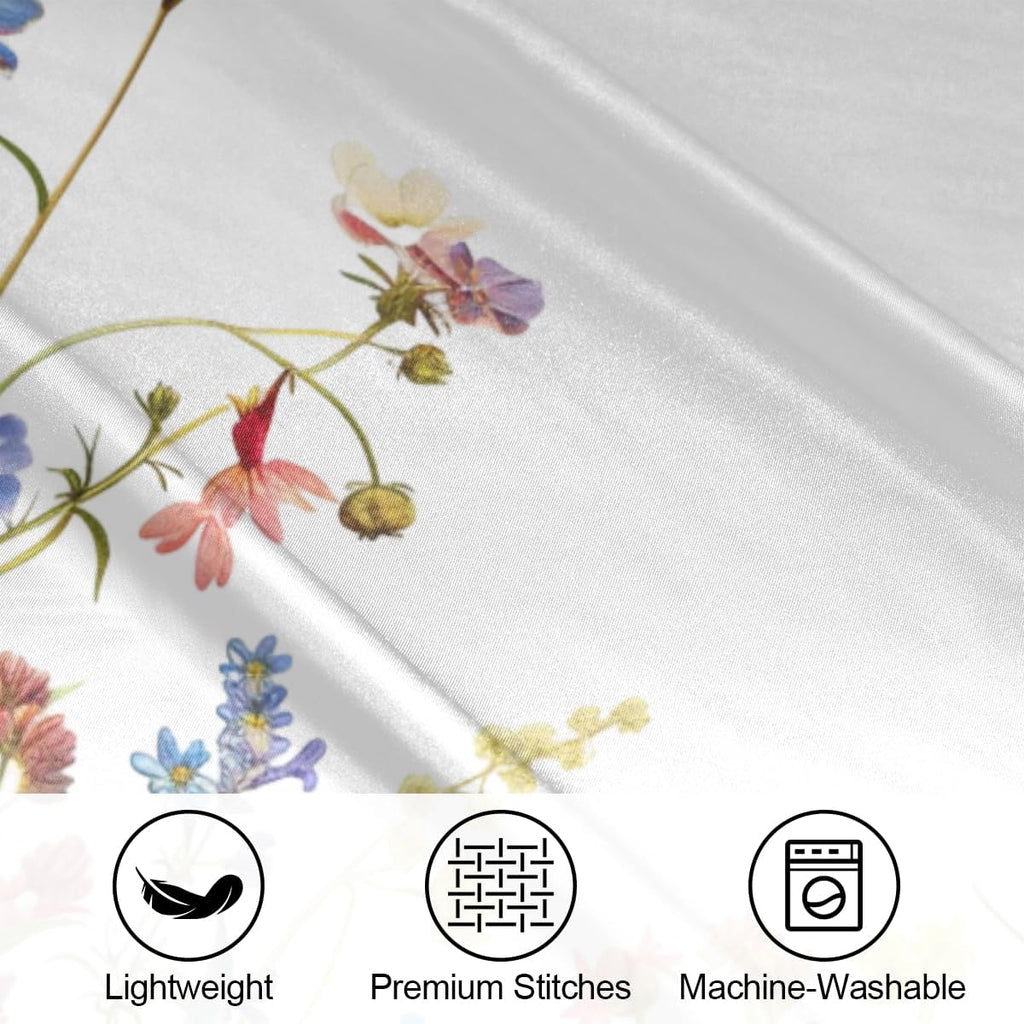 Flower Watercolor Butterfly Satin Silk Pillowcase for Hair and Skin Pillow Cases King Size Soft Silk Pillow Case with Envelope Closure…