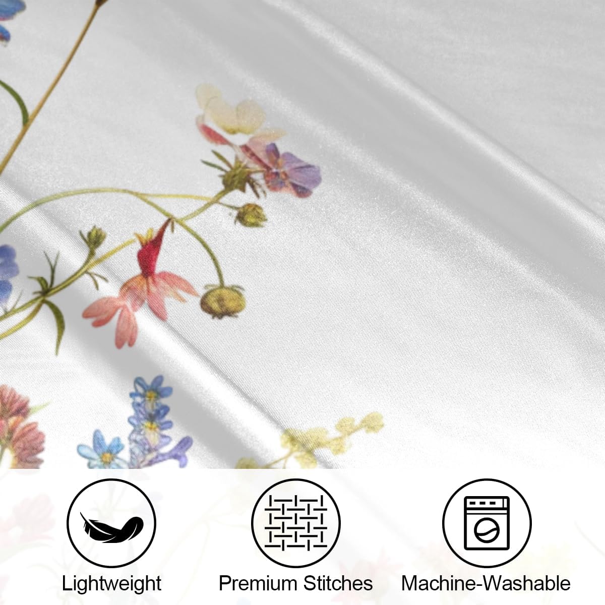 Flower Watercolor Butterfly Satin Silk Pillowcase for Hair and Skin Pillow Cases King Size Soft Silk Pillow Case with Envelope Closure…