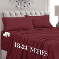 MocassiLuxuryBedding Mocassi Queen Size 4-Piece Bed Sheet Set - 1800 Hotel Quality Microfiber 18-24 Inches Extra Deep Pocket Fitted Sheet-…