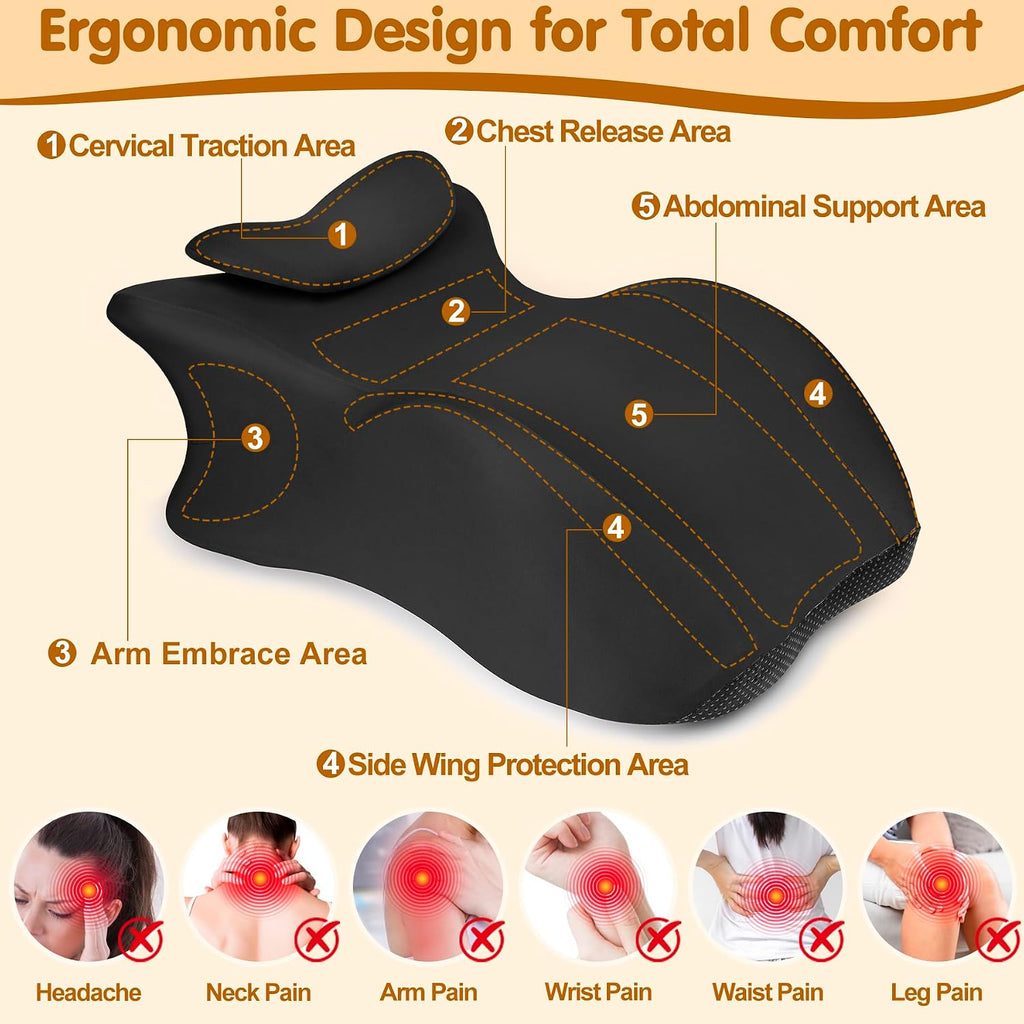 Myfamirea Memory Foam Ergonomic Wedge Pillow for Adults - Prone Pillow for Bed Sleeping, Reading, Memory Foam Ergonomic Cushion for Back Su…