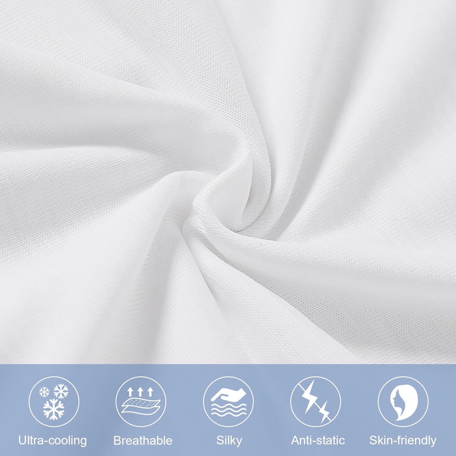 Elegear Cooling Pillow Cases for Hot Sleepers, Japanese Q-Max 0.5 Cooling Pillowcases, Both Sides[Cooling/Cotton], Breathable Soft Pillowca…