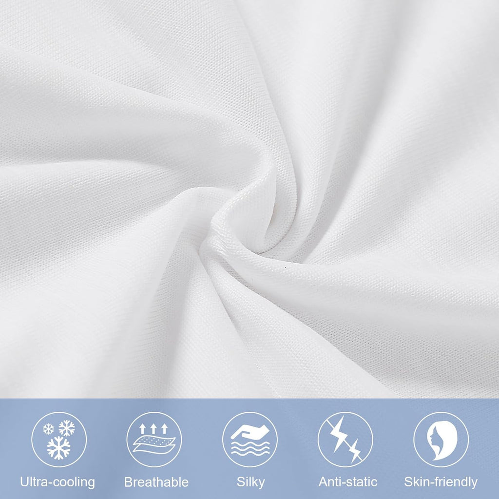 Elegear Cooling Pillow Cases for Hot Sleepers, Japanese Q-Max 0.5 Cooling Pillowcases, Both Sides(Cooling/Cotton), Breathable Soft Pillowca…