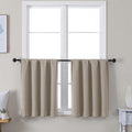 Simplebrand Ava Stone Short 24 Inches Blackout Curtain 2 Panels Set, Half Window Rod Pocket Privacy Curtain Tiers for Kitchen, Curtains Bla…