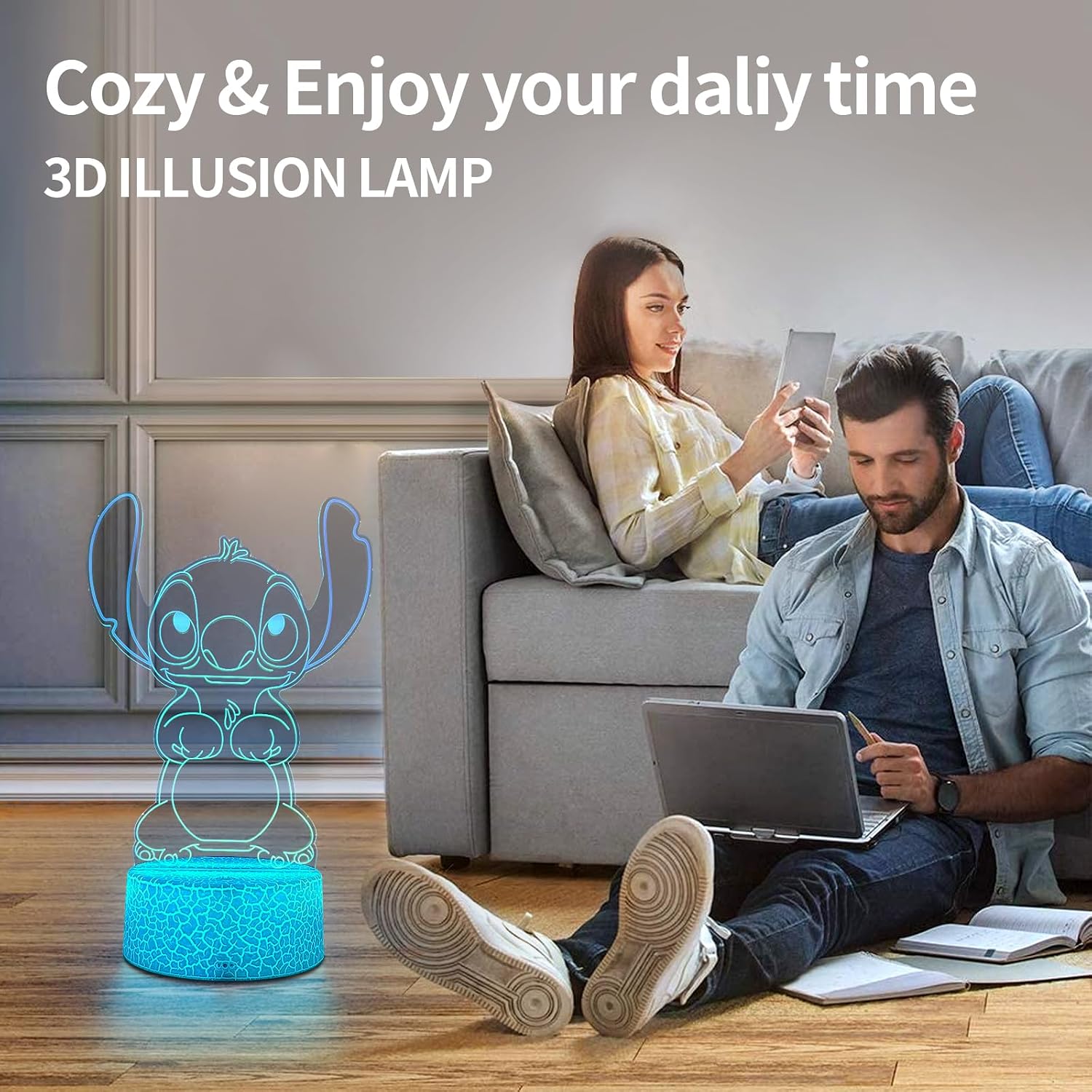 Aihying Cool Night Light,16 Color Night Light,3D LED Lamp with Smart Remote Control, Boy Gifts for Children's Room Decoration, Christmas Holi…
