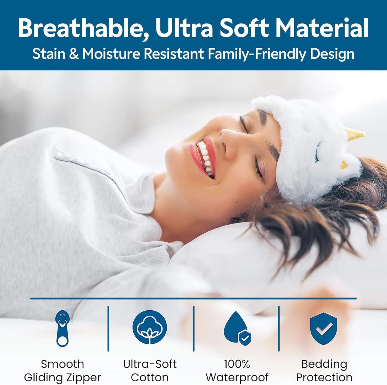 Guardmax Terry Cotton Waterproof 22x22 Size - Zippered Bed Bug Pillow Protector 4 Pack - Hypoallergenic Pillow Case Cover Protects from…