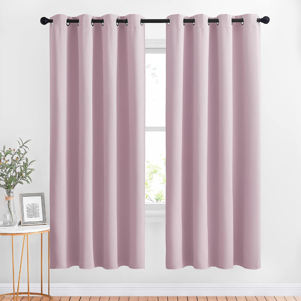 Nicetown Bedroom Curtains Room Darkening Draperies - Home Fashion Microfiber Thermal Insulated Solid Grommet Curtains for Kitchen (Lavender…