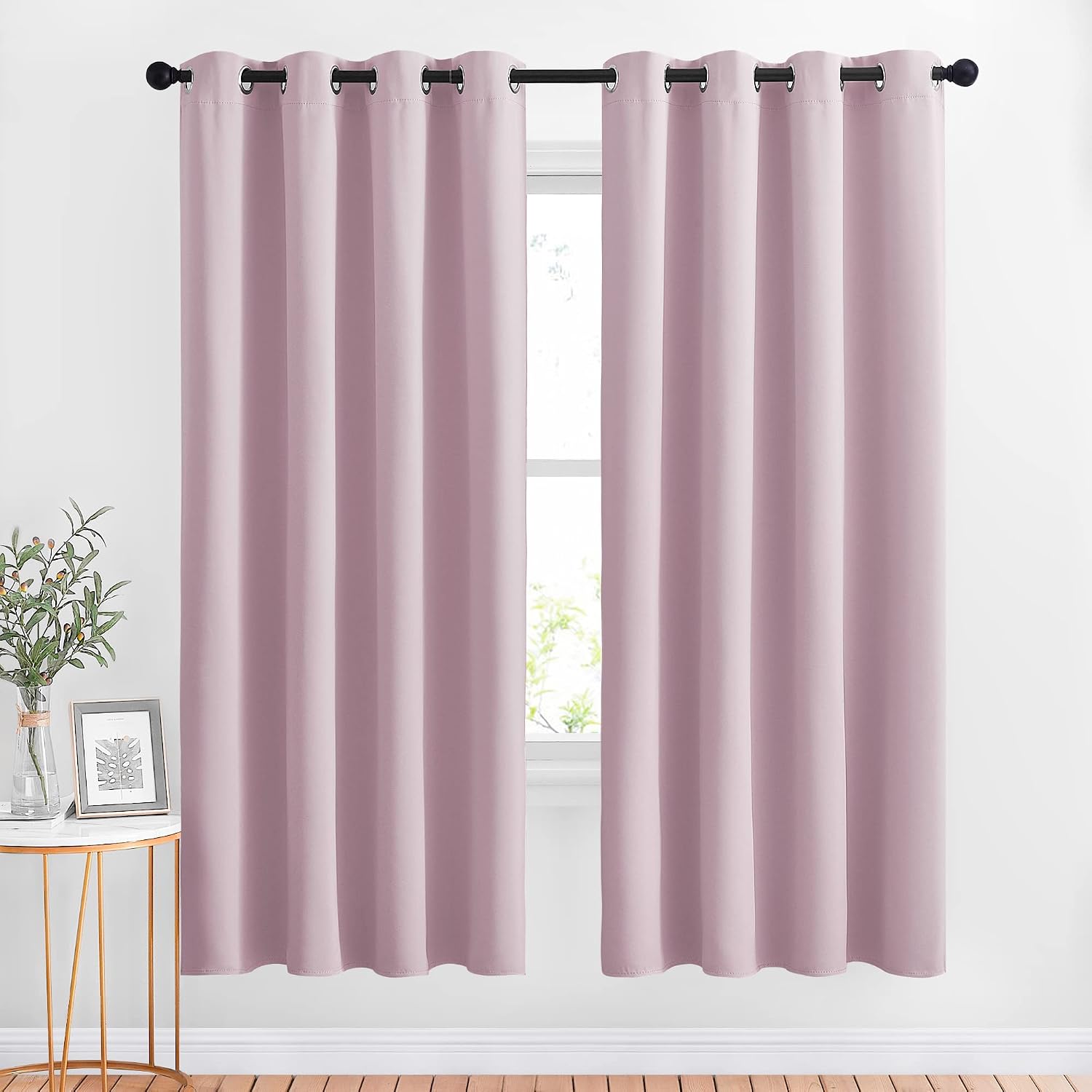 Nicetown Bedroom Curtains Room Darkening Draperies - Home Fashion Microfiber Thermal Insulated Solid Grommet Curtains for Kitchen (Lavender…