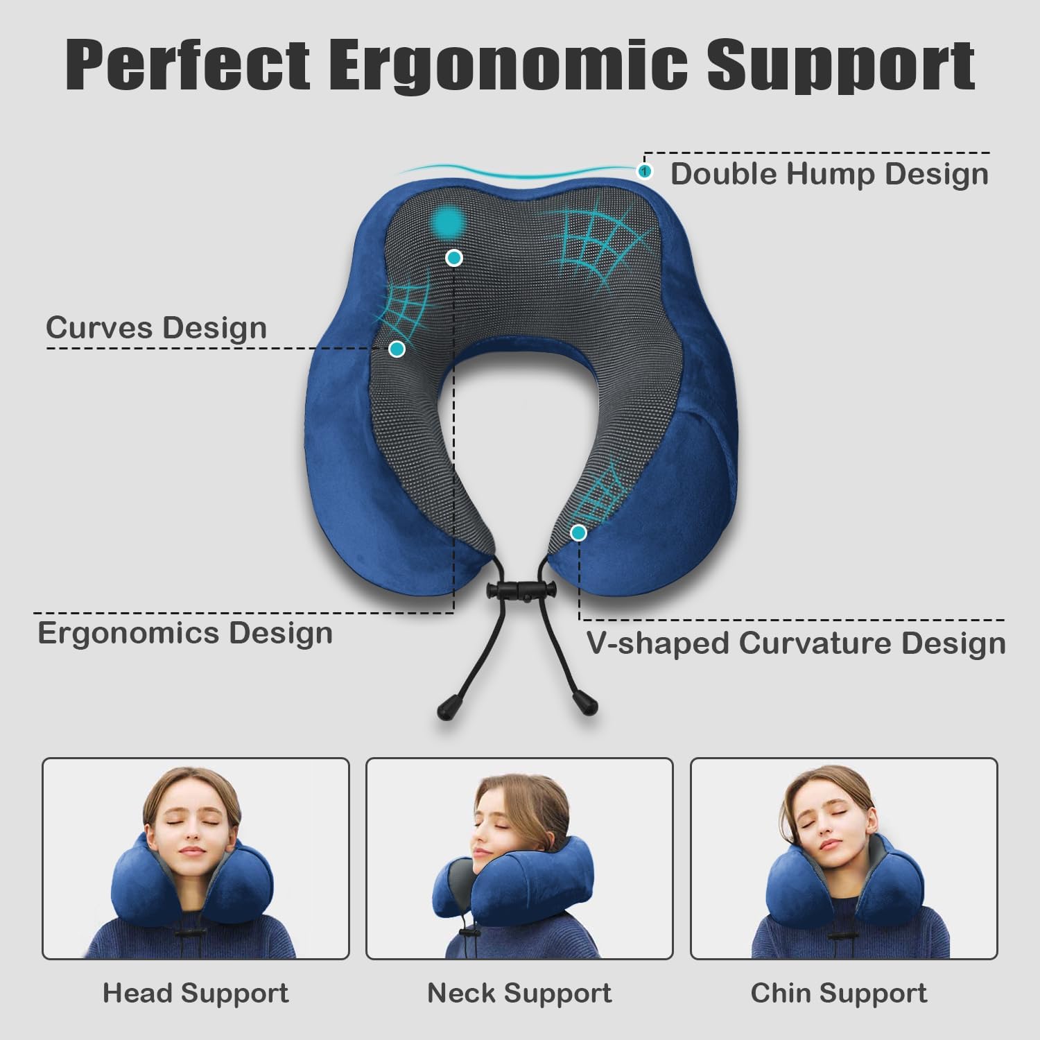 Elvodosia Travel Pillow, Memory Foam Neck Pillow for Traveling, U Shape Neck Pillow Airplane Portable Flight Pillow Travel Kit with…