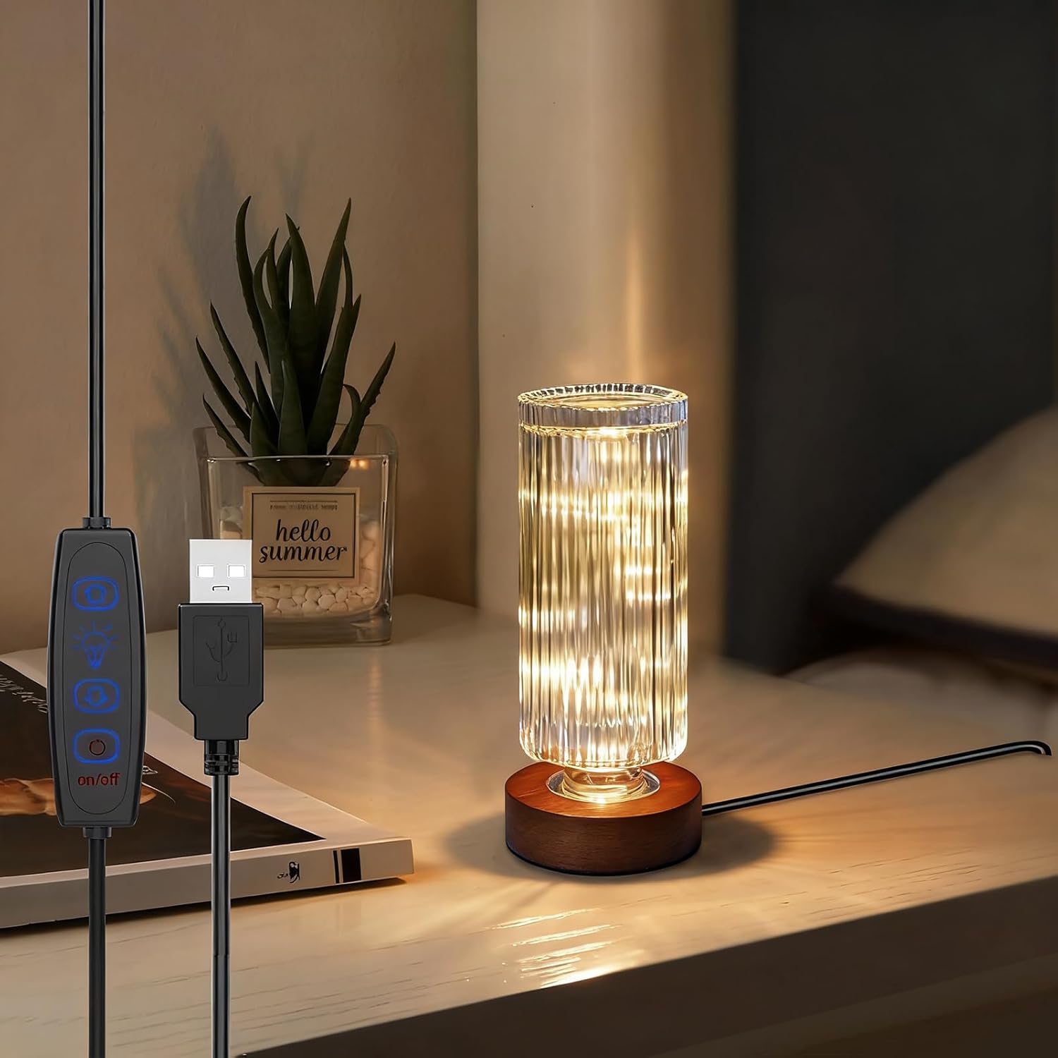 Small Nightlight for Bedroom - Bedside Table Lamps for Nightstand, LED Dimmable Night Light, Sleep Lights, Mini Nightlights for Kids Room…