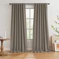 Keqiaosuocai Blackout Curtains 120 Inches Long 2 Panels Back Tab Pocket Hook Belt Window Draperies for Sliding Glass Door Dining Room 50 Wi…