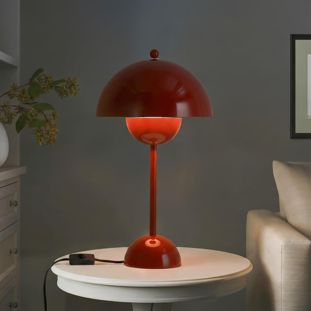 COSYLUX Modern Small Table Lamp for Bedroom, Cute Dome Shade Reflecting Light Reading Lamp for Living Room, Kid's Room, Study, Office…