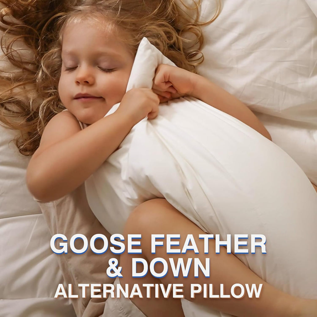 Ultra Soft Feather Pillows Queen Size Set of 2 - Hotel Goose Down Bed Pillow for Sleeping, (Down Fiber) Fluffy Support Surround Fill…