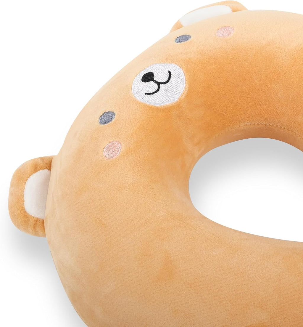 MissSoul Kids Neck Pillow for Travel with Sleep Eye Mask, Cute Travel Neck Pillow, Memory Foam Flight Sleeping Headrest Pillow for Boys & G…