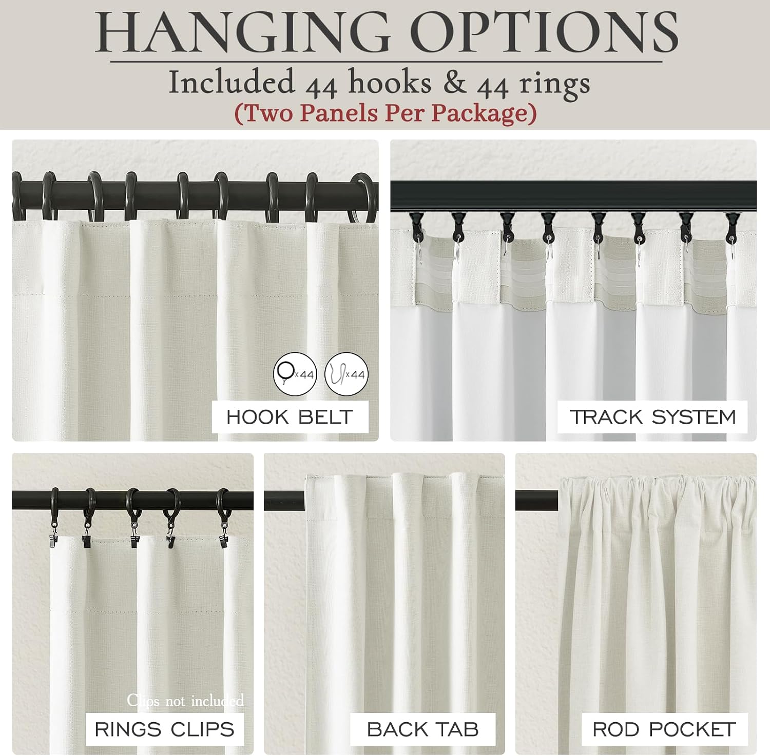 Qjmydeco Cute Blackout Curtains 60 Inches Extra Wide Linen 96 Inch Length for Living Room/Sliding Glass Door, Pleated Heavy Duty Thermal Dra…