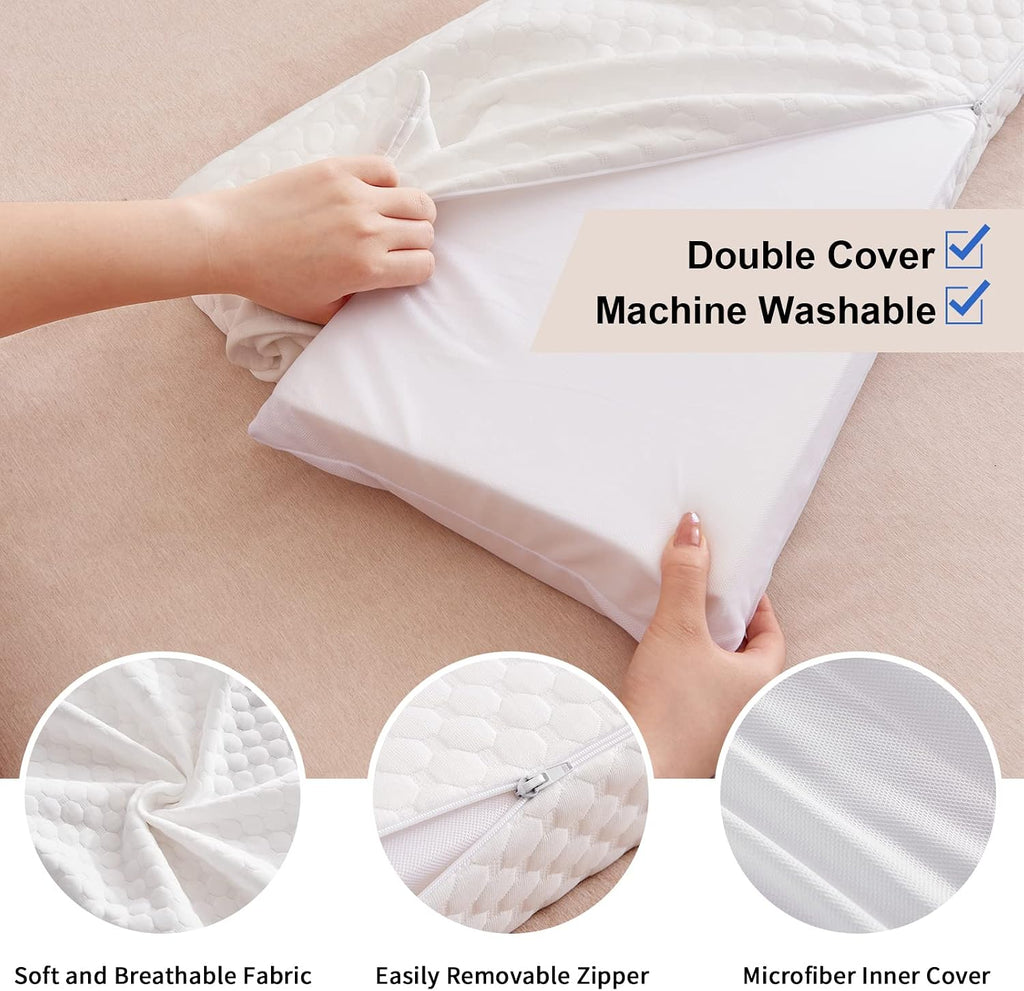 EUHAMS King Size Bed Wedge Pillow - Bed Gap Filler Mattress Wedge Headboard Pillow Close The Gap 0-7" Between Your Headboard and Mattress…