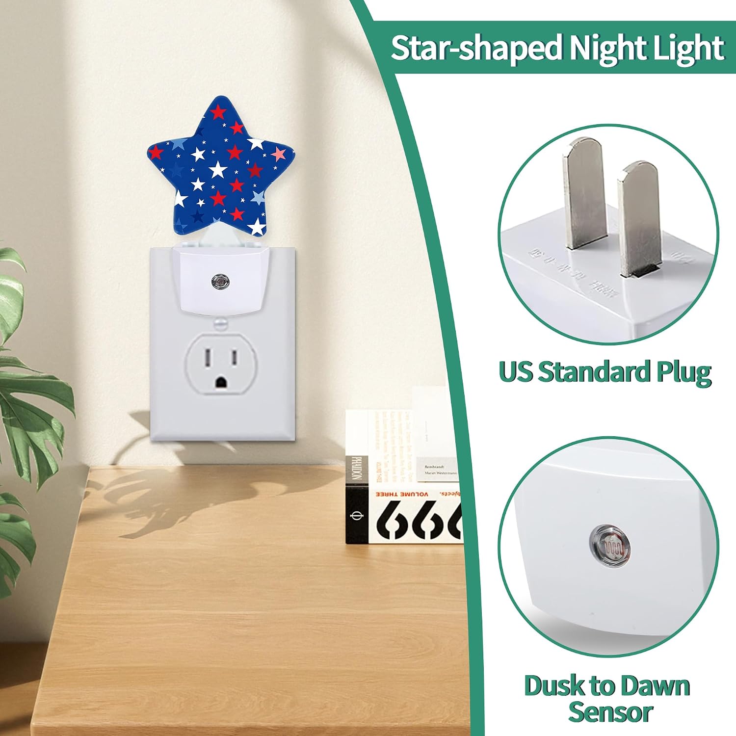 Star Night Light with Dusk to Dawn Sensor, Stars Plug in Night Light for Kids Bedroom Nursery, Soft Warm Glow Lamp for Hallway Bathroom…
