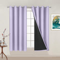 Yakamok 100% Blackout Curtains 54 Inches Long, 2 Thick Layers Thermal Insulated Window Treatment with Black Liner, Heat and Full Light Bloc…