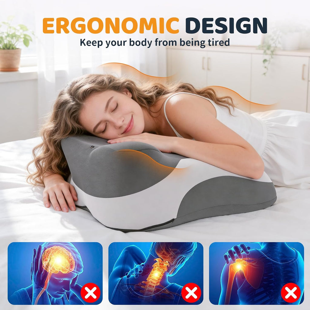 pzvdsog Memory Foam Ergonomic Wedge Pillow, Prone Pillow for Sleeping, Squat Pillow, Reading Pillow for Bed, Ideal for Massage, with…