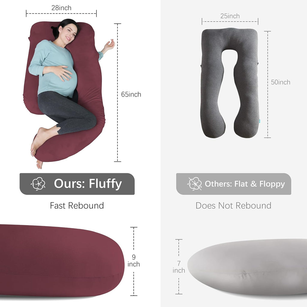 Moonpark MOON PARK Pregnancy Pillows for Sleeping - U Shaped Full Body Maternity Pillow with Removable Cover - Support for Back, Legs, Bell…