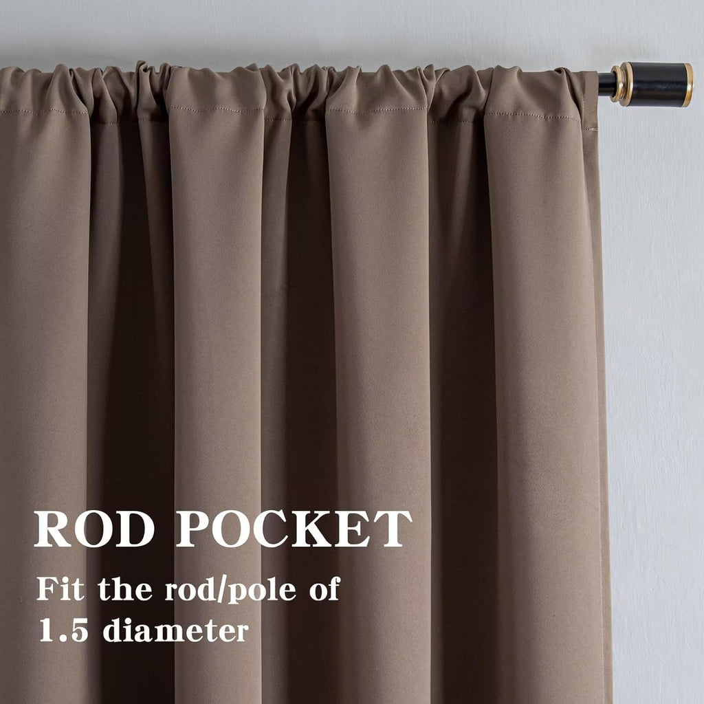 Igemaeve Blackout Curtains 108 Inch Length 2 Panels Set, Black Out Curtains for Bedroom 108 Inch Long, Rod Pocket Energy Saving Room Darken…