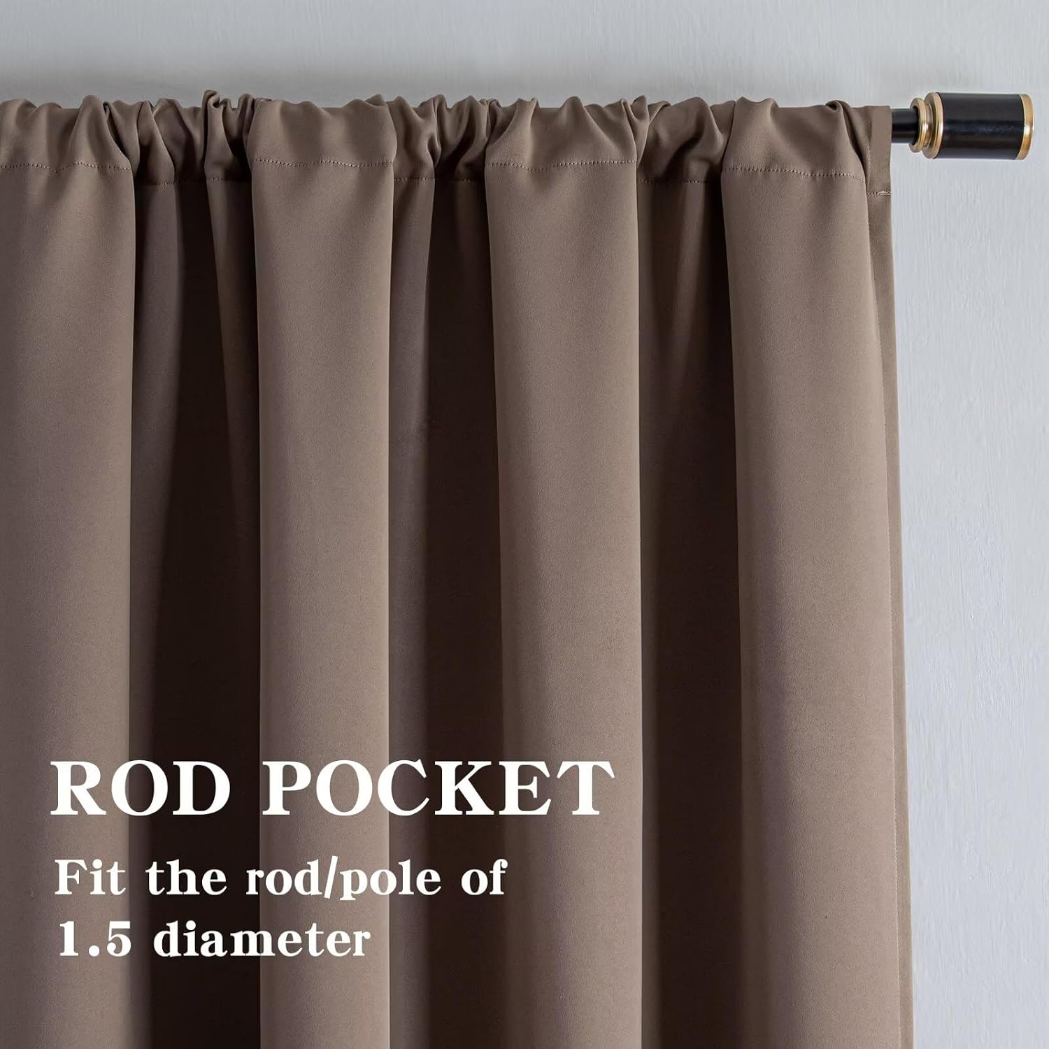 Igemaeve Blackout Curtains 108 Inch Length 2 Panels Set, Black Out Curtains for Bedroom 108 Inch Long, Rod Pocket Energy Saving Room Darken…