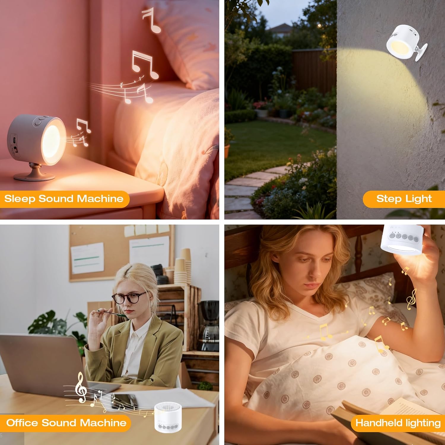 Wall Mounted Light White Noise Sound Machine for Noise Canceling- 30 Soothing Sounds, Motion Sensor & Timers, Sleep Baby Soother, Night…