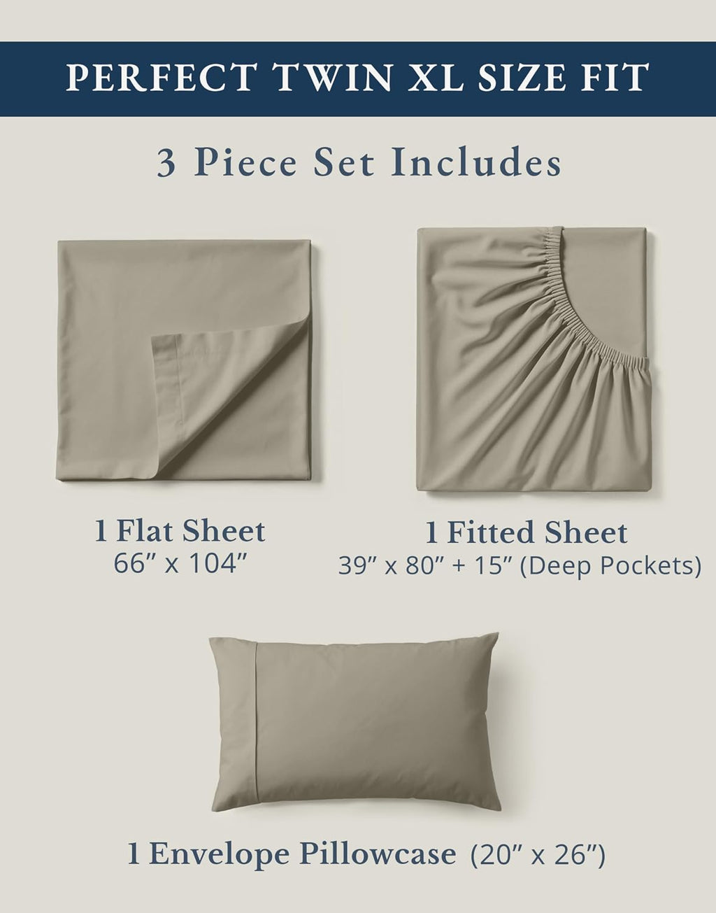 LaneLinen LANE LINEN Twin XL Bed Sheets Set - 100% Mercerized Organic Cotton Twin XL Sheets Set, Soft & Comfy Percale Weave, Machine wash L…